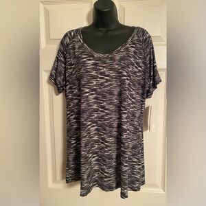 Game Time Brand, Black/White/Gray athletic vneck top